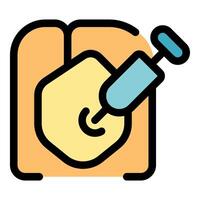 Syringe injecting dose into buttock for vaccination vector
