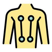 Electrodes measuring muscle activity during electromyography testing vector