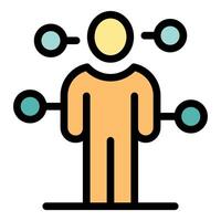 Person managing multiple tasks using multitasking skills, enhancing productivity and efficiency vector
