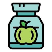 Preserving freshness, green apple stored in airtight jar vector