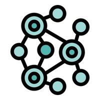 Network hub connecting data points representing global communication vector