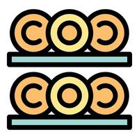 Carbon dioxide molecules stored on shelves representing co2 storage vector