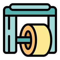 Paper roll handling system, industrial equipment managing a large roll of paper vector