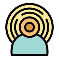 Person feeling anxious and stressed with round vibrating lines around head vector