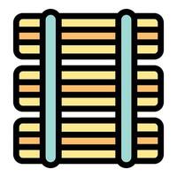 Wood slats bound together creating a solid structure vector