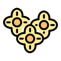 Three cross shaped cookies forming a delicious cluster vector