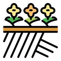 Planting flowers in the garden soil maintaining healthy roots vector