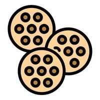 Sliced lotus root showing its distinctive pattern creating a beautiful design vector
