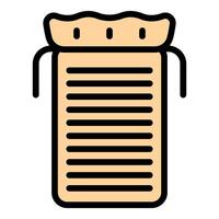 Small cloth bag protecting a mysterious ancient papyrus scroll vector