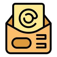 Copyright content email sending with envelope and letter symbol vector