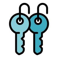 Two keys hanging together symbolizing security and access vector