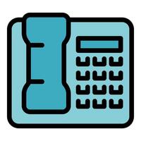Office phone showing keypad and receiver vector