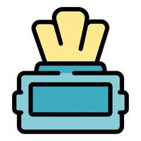 Wet wipes emerging from plastic container, hygiene and convenience vector