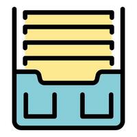 Archive box storing files for easy organization and retrieval vector