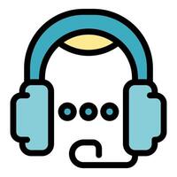 Headset with microphone is broadcasting and waiting for a call vector