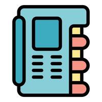 Retro phone showing display and keypad vector