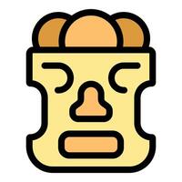 Traditional moai statue emerging from easter island soil vector