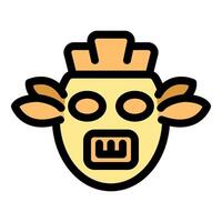 Tiki mask representing polynesian culture and spirituality vector