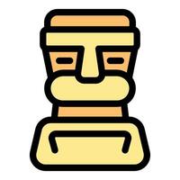 Ancient tiki idol representing polynesian culture and history vector