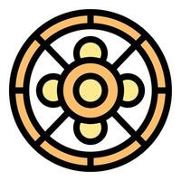 Round ornament with cross and circles representing culture and tradition vector