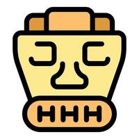 Ancient tribal mask representing polynesian culture and history vector