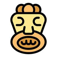 Tiki mask representing polynesian culture with traditional design vector