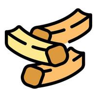 Delicious french fries with ketchup falling through the air, fast food icon vector