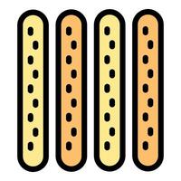 Four breadsticks with sesame seeds forming a delicious snack vector
