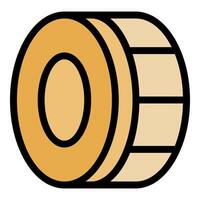 Roll of self adhesive tape dispenser presenting multiple sections for easy application vector