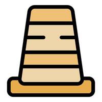 Traffic cone ensuring road safety and traffic flow management vector