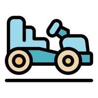 Go kart racing on track representing speed and competition vector