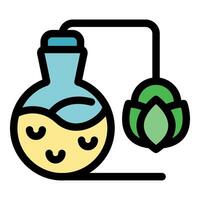 Chemistry experiment converting hops into beer brewing potion vector