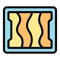 Delicious toast with melted butter forming wavy pattern, filling frame with warm tones vector