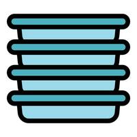 Stack of food containers representing meal prepping and healthy eating vector