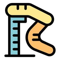 Aquapark slide measuring height icon representing summer fun and water activities vector