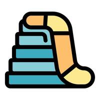 Aqua park slide standing next to steps leading to the top vector