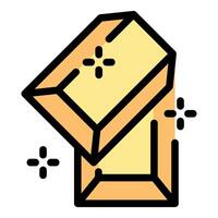 Open gold bar shining with light rays vector
