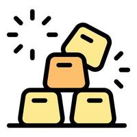 Gold bars falling creating sparkles and flashing light effect vector