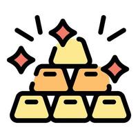 Sparkling gold bars forming a pyramid of financial success vector