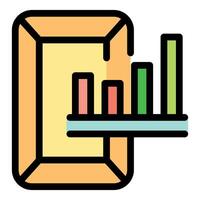 Augmented reality app showing growing bars chart coming out of smartphone screen vector