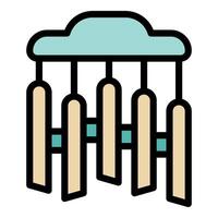 Wind chime hanging and producing soothing sounds for relaxation vector