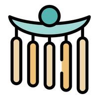 Hanging wind chime gently swaying in the breeze vector