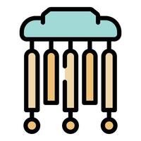 Hanging wind chime creating soothing melodies in the gentle breeze vector