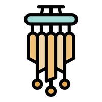 Decorative wind chime hanging and creating soothing sounds vector