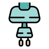 Funicular cable car transporting passengers up mountain slope vector