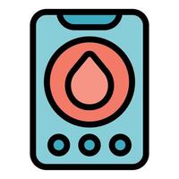 Smartphone showing water drop icon for hydration app vector
