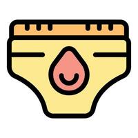 Baby diaper changing showing wet status with drop icon and elastic band vector