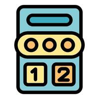 Modern calculator icon showing numbers and buttons for accounting and finance vector