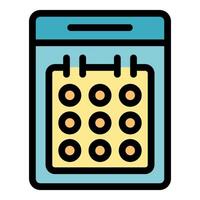 Mobile phone showing calendar app for organizing and scheduling vector