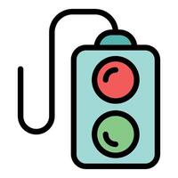 Portable traffic light showing green and red signals vector